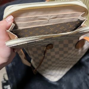 White & Gray Checkered Wallet